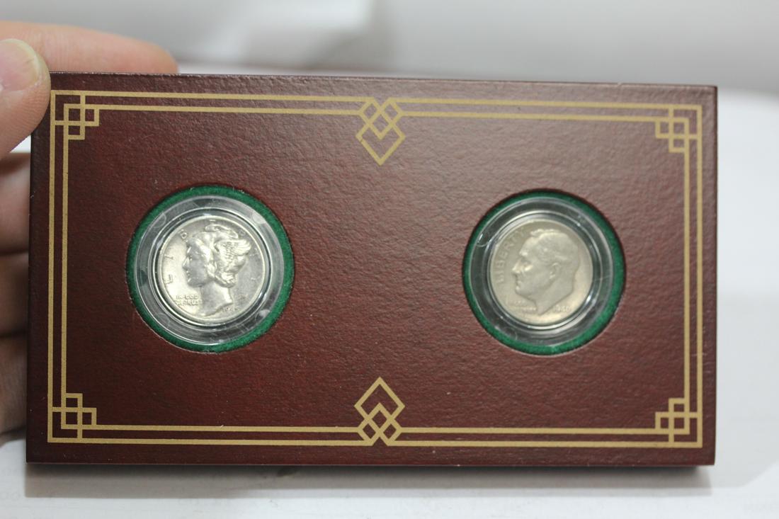 2 Silver Dimes Inside a Case: as shown on photos