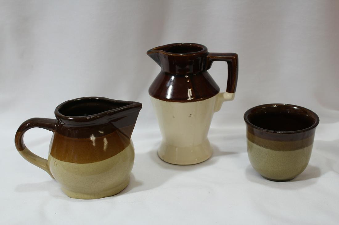 Lot of 3 McCoy Pottery: tallest= 5 1/2" - one signed, the other two unsigned
