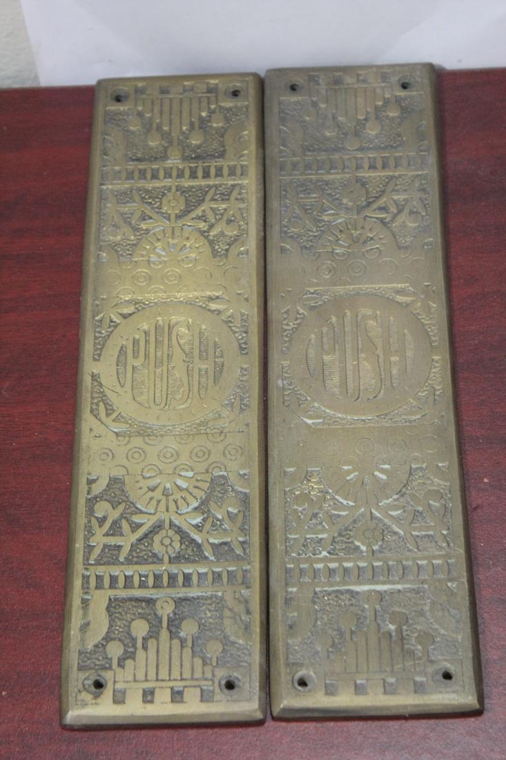 A Pair of Bronze or Brass Fittings: 11 1/2" x 3"