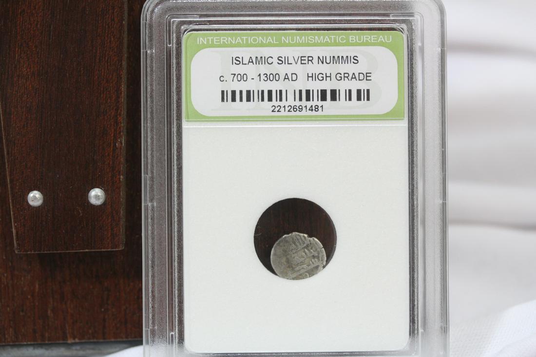 A Slabbed Islamic Silver Nummis: c700-1300AD - high grade