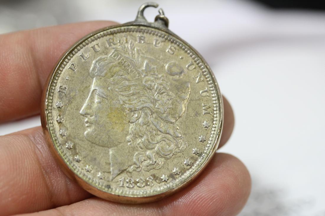 An 1883 Morgan Silver Dollar: mounted as a pendant