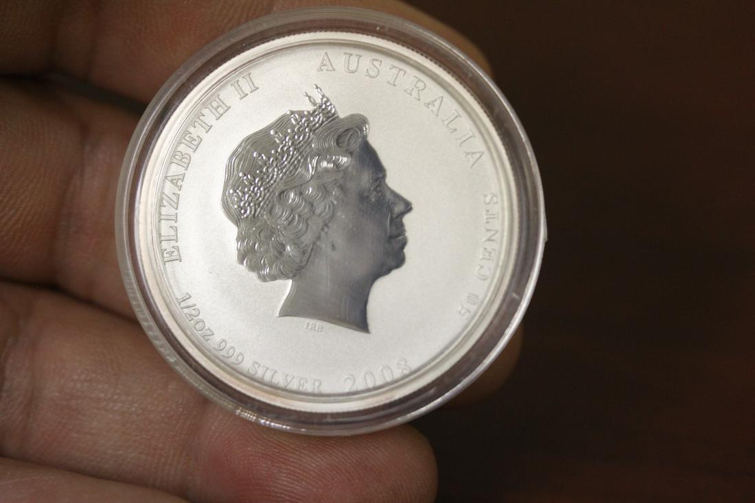 An Australian 1/2 Ounce .999 Silver Coin: Year of the rat - 2008 - colorized - rare