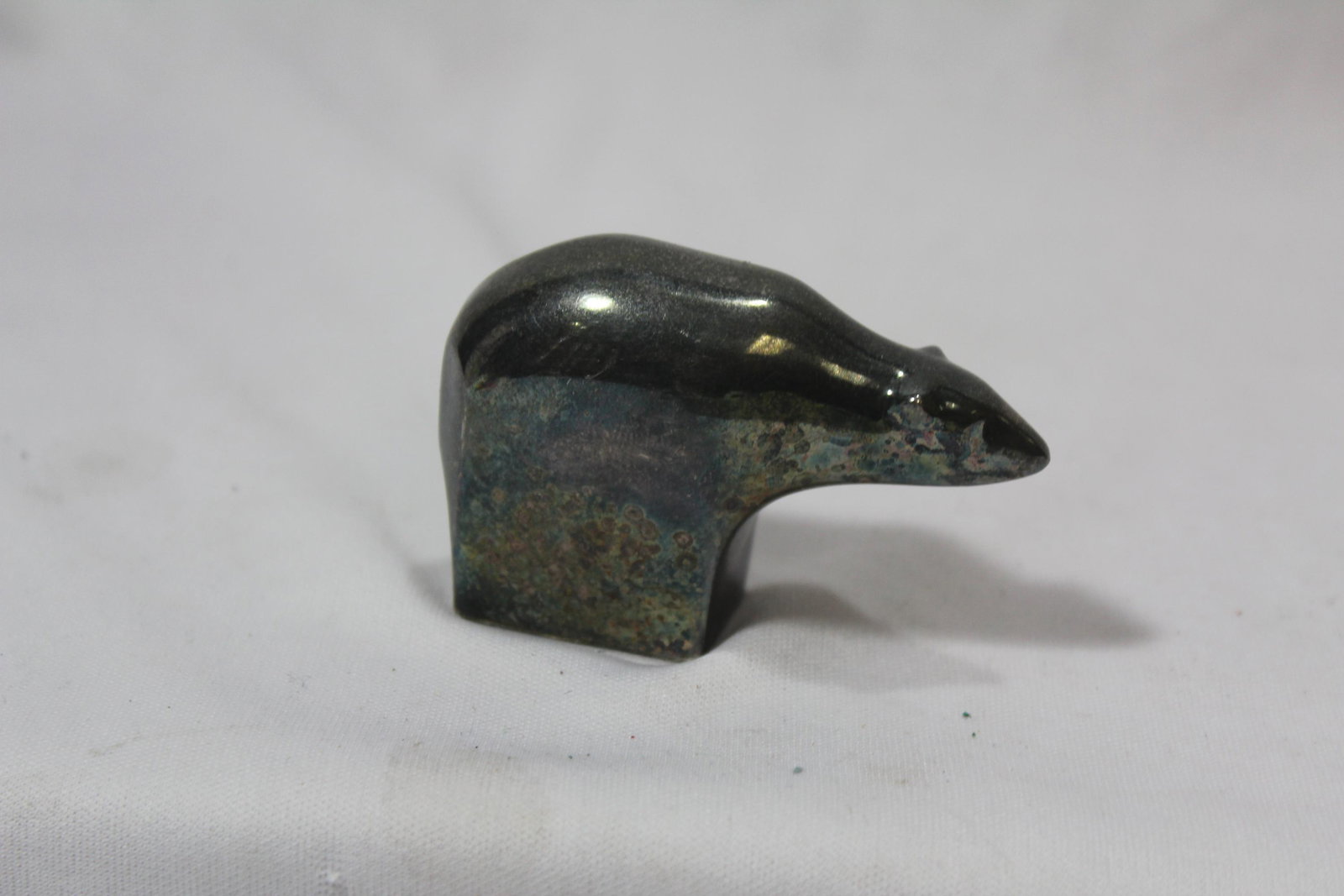 A Dansk Design Small Solid Metal Polar Bear: 2 3/4" across