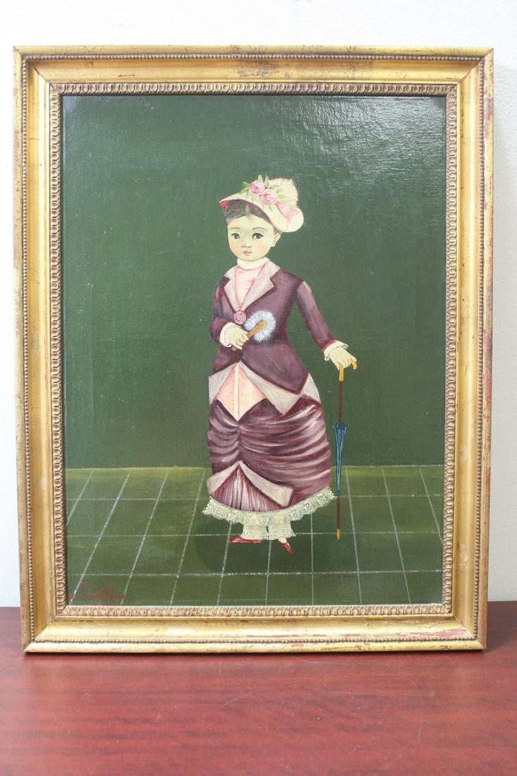 An Agapito Labios Painting: signed on lower left - overall= 20" x 25 1/4"