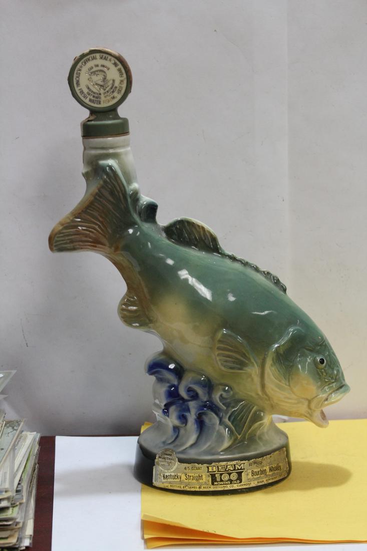 A Bean Fish Bottle: no spirit inside - 13" tall