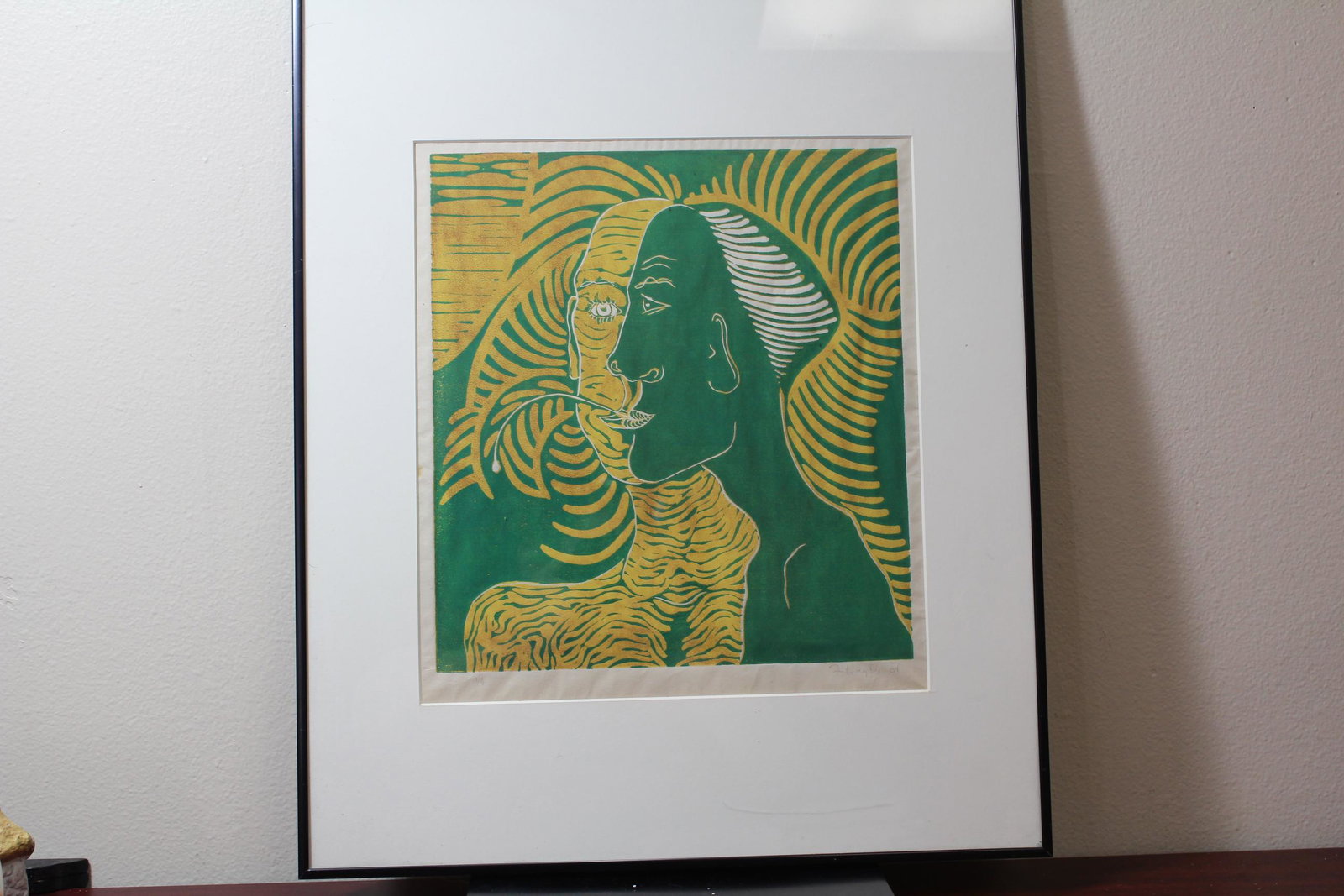 A Woodcut by Hayden: Possibly Fryderyk Hayden - Tow face - dated 1984