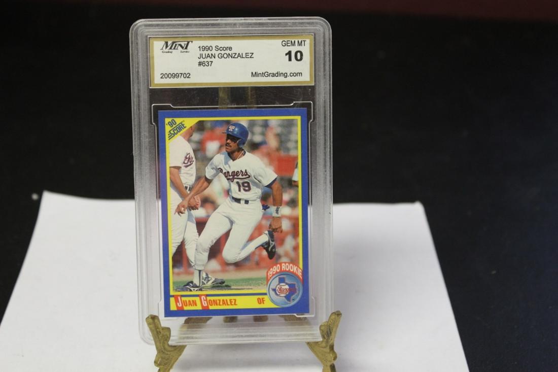 A Graded Juan Gonzalez 1990 Rookie Card: As shown on photos