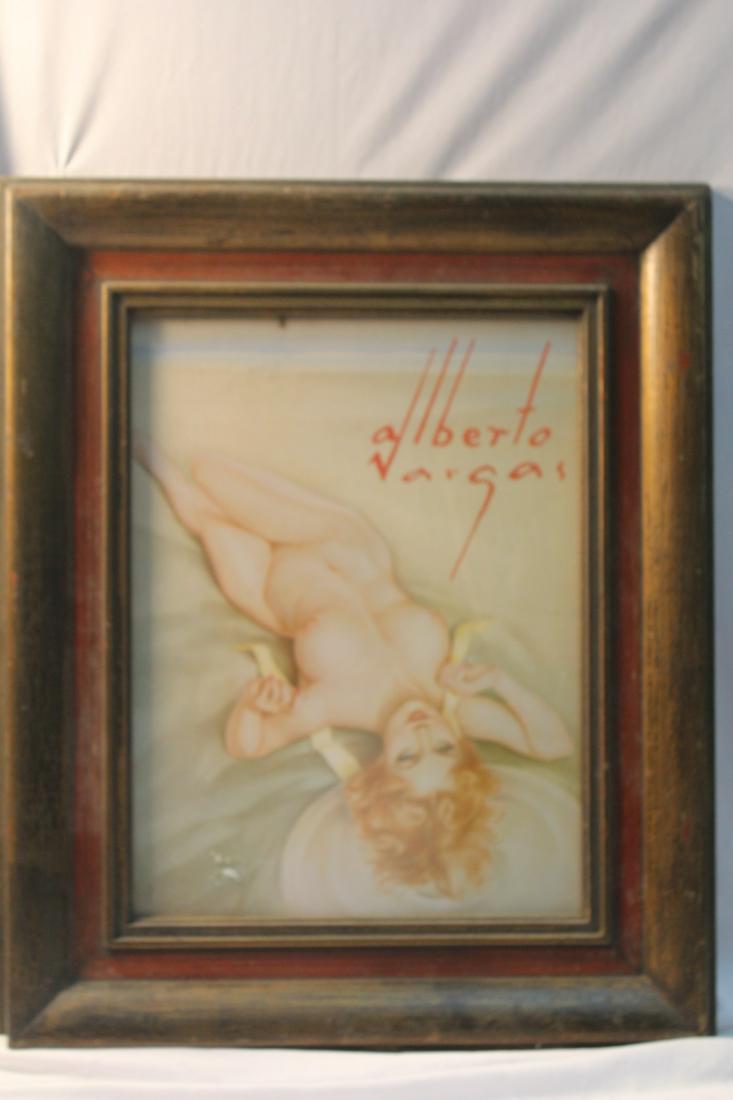 A Vintage Alberto Vargas Print: framed - 18" x 21 5/8"