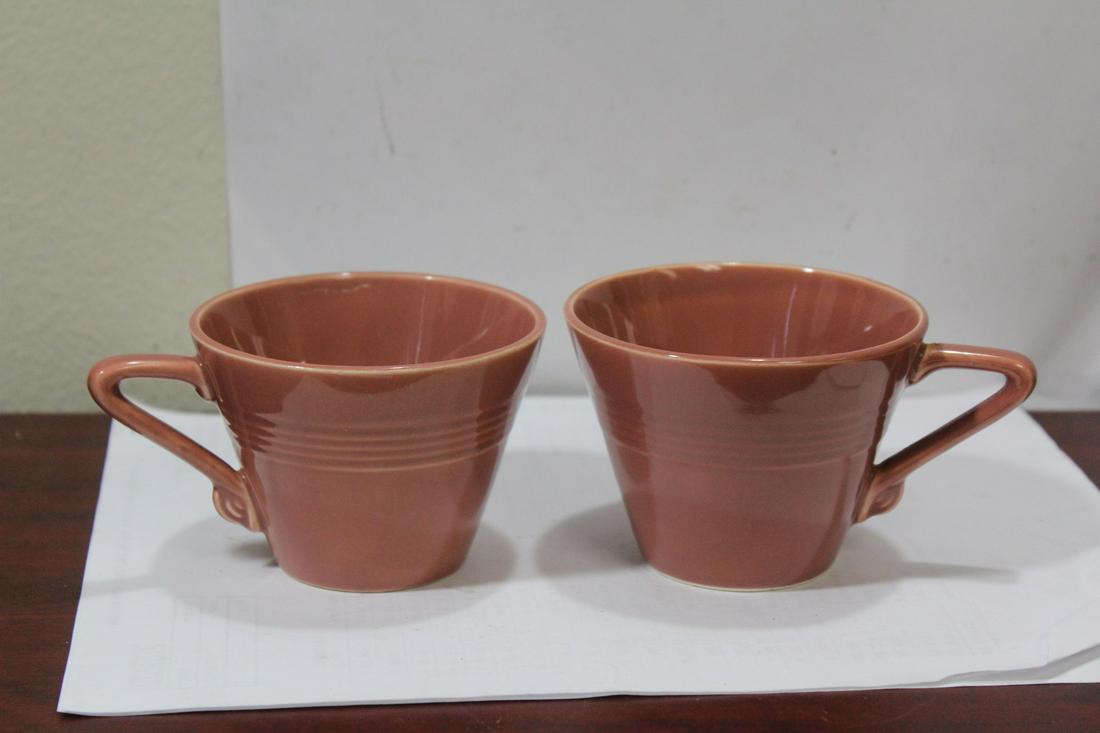 Lot of Two Vintage Fiesta Harlequin Cup: mid century modern - 2 3/4" tall each - please note: one cup has a manufacturer's defect