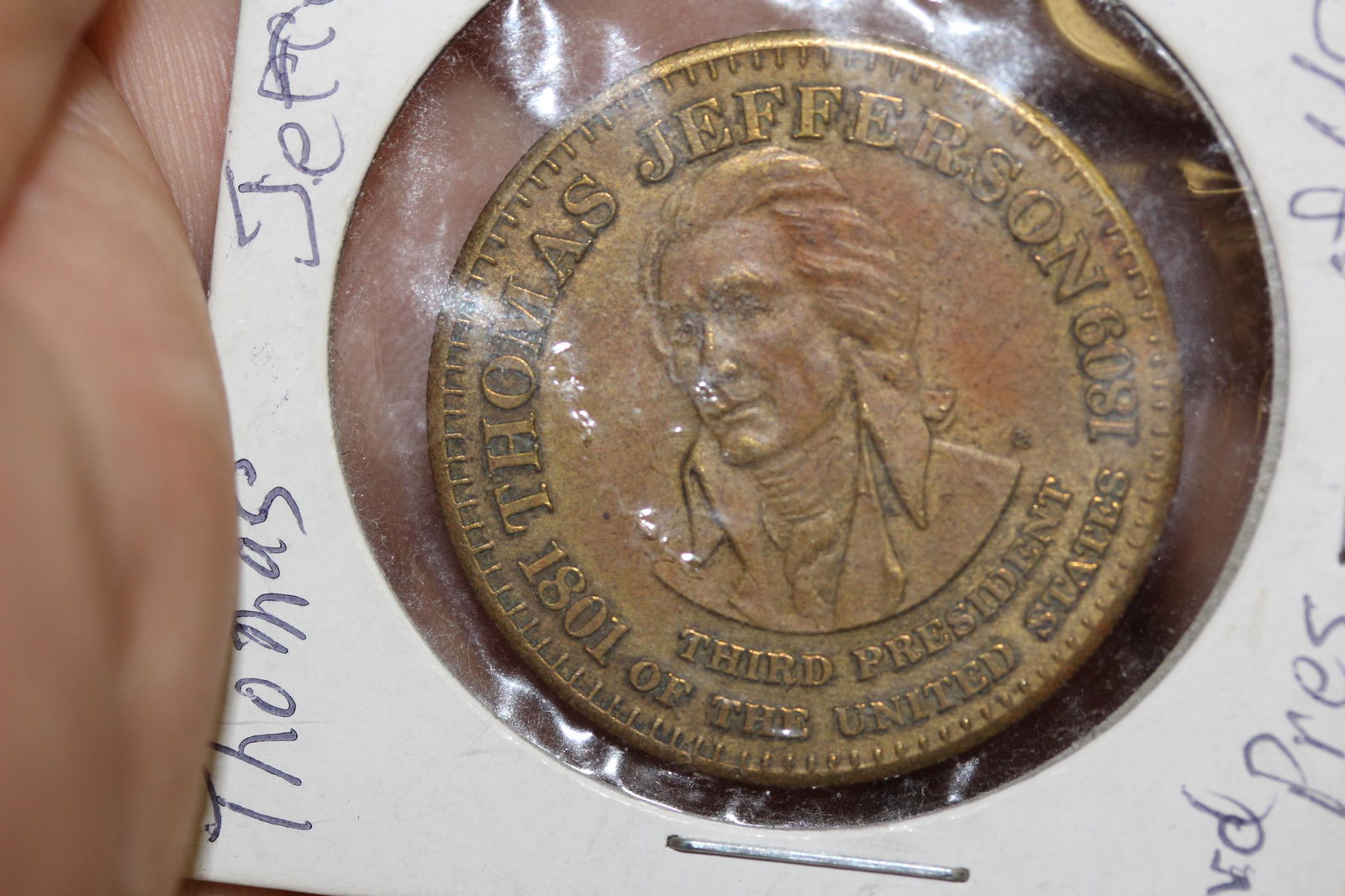 A Thomas Jefferson Bronze Token: as shown