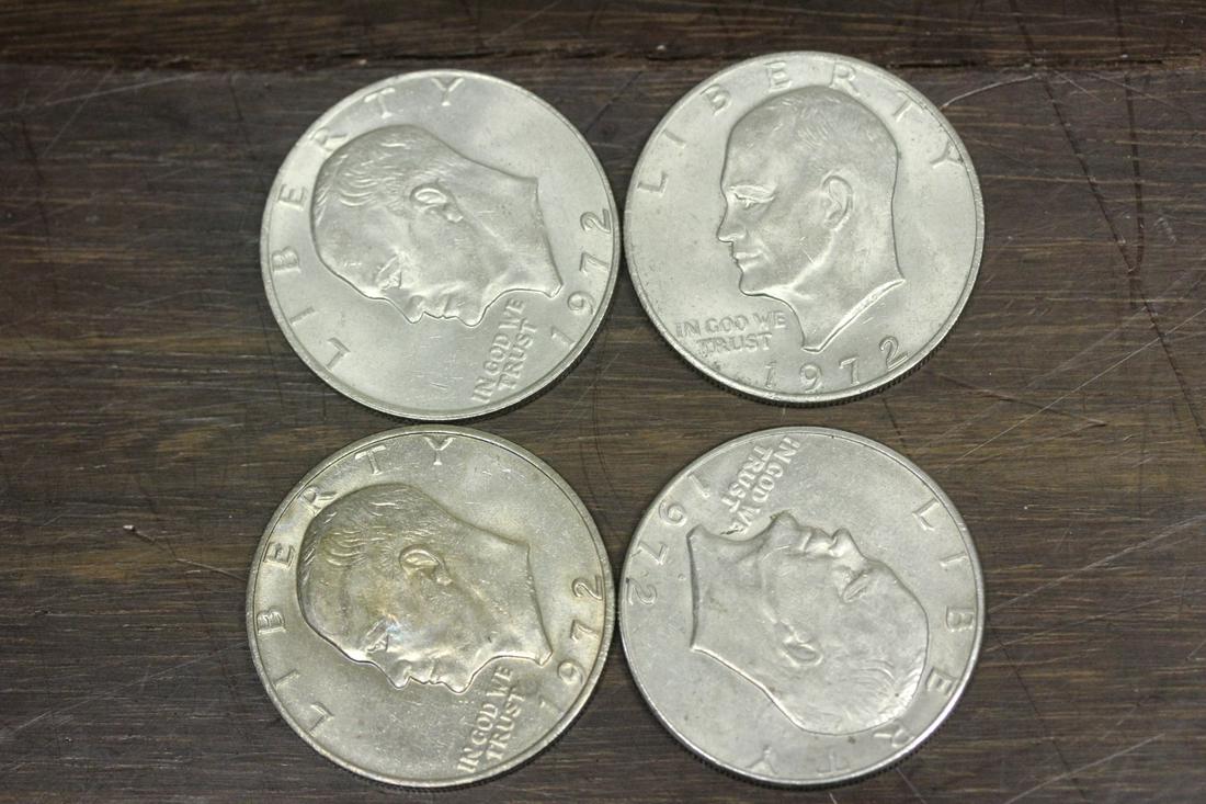 Lot of 4 Clad IKE Dollars: As shown