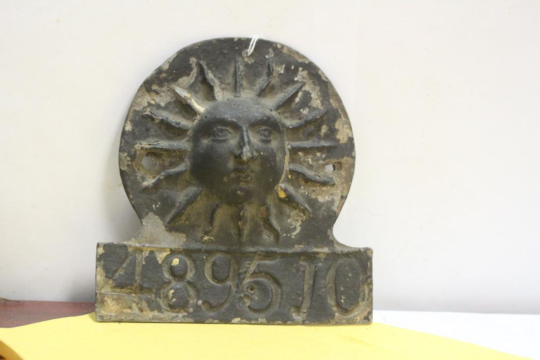 Fire Mark Lead Sun Insurance Company: 18th century - 6 1/2" across