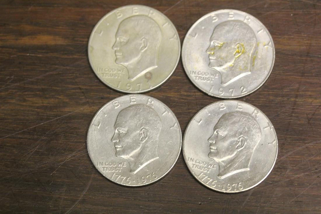 Lot of 4 Clad IKE Dollars: as shown