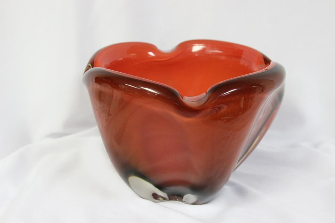 AN Art Glass Ashtray: 6" in diameter x 5" tall