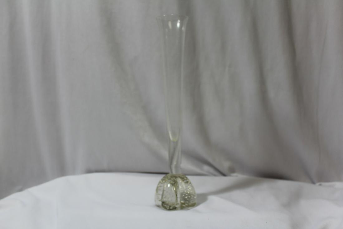 A Control Bubble Base Glass Vase: 10 1/4" tall