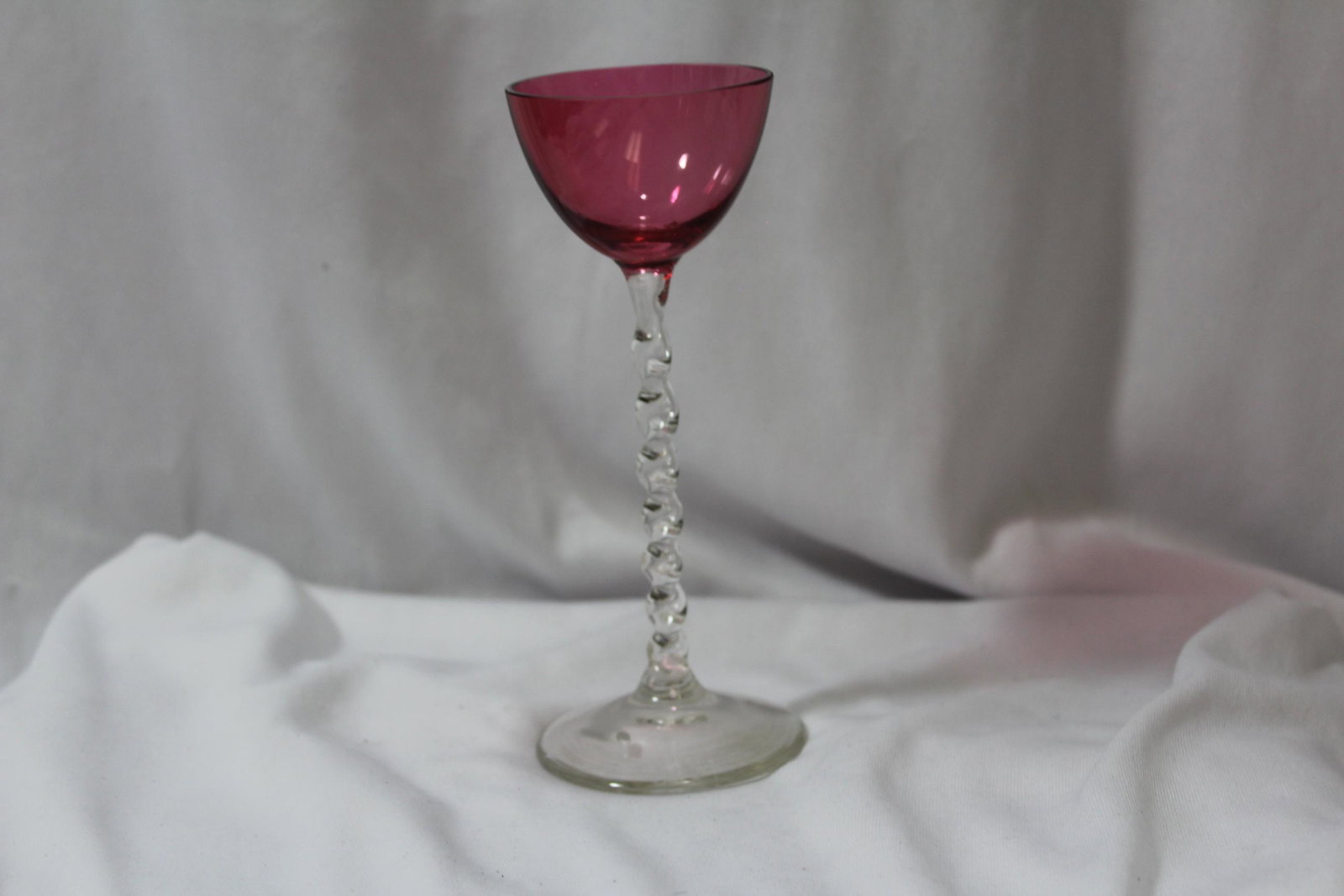 A Small Cranberry Goblet: 5 1/2" tall