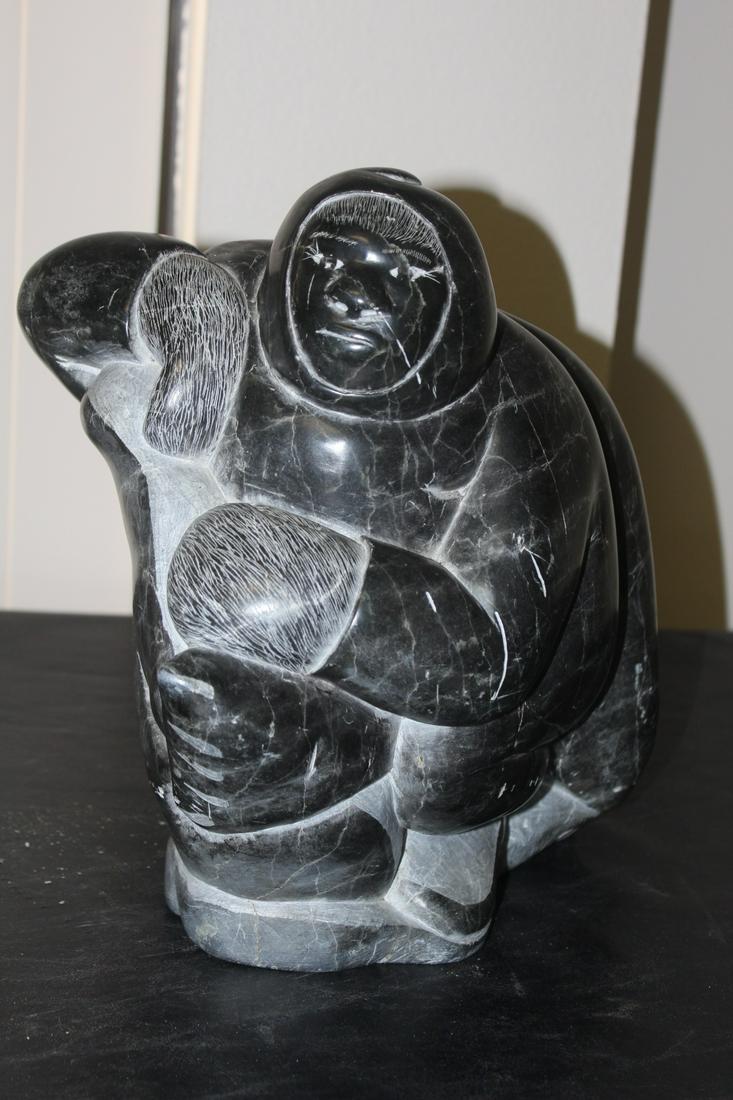 An Eskimo Soapstone: very heavy! 12 1/2" tall - probably close to 40-50 lbs, if not more - inuit