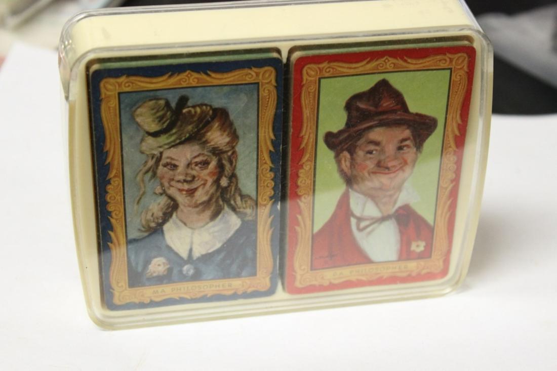 Gay Philosopher and Wife Playing Cards: Two decks in a case - rare