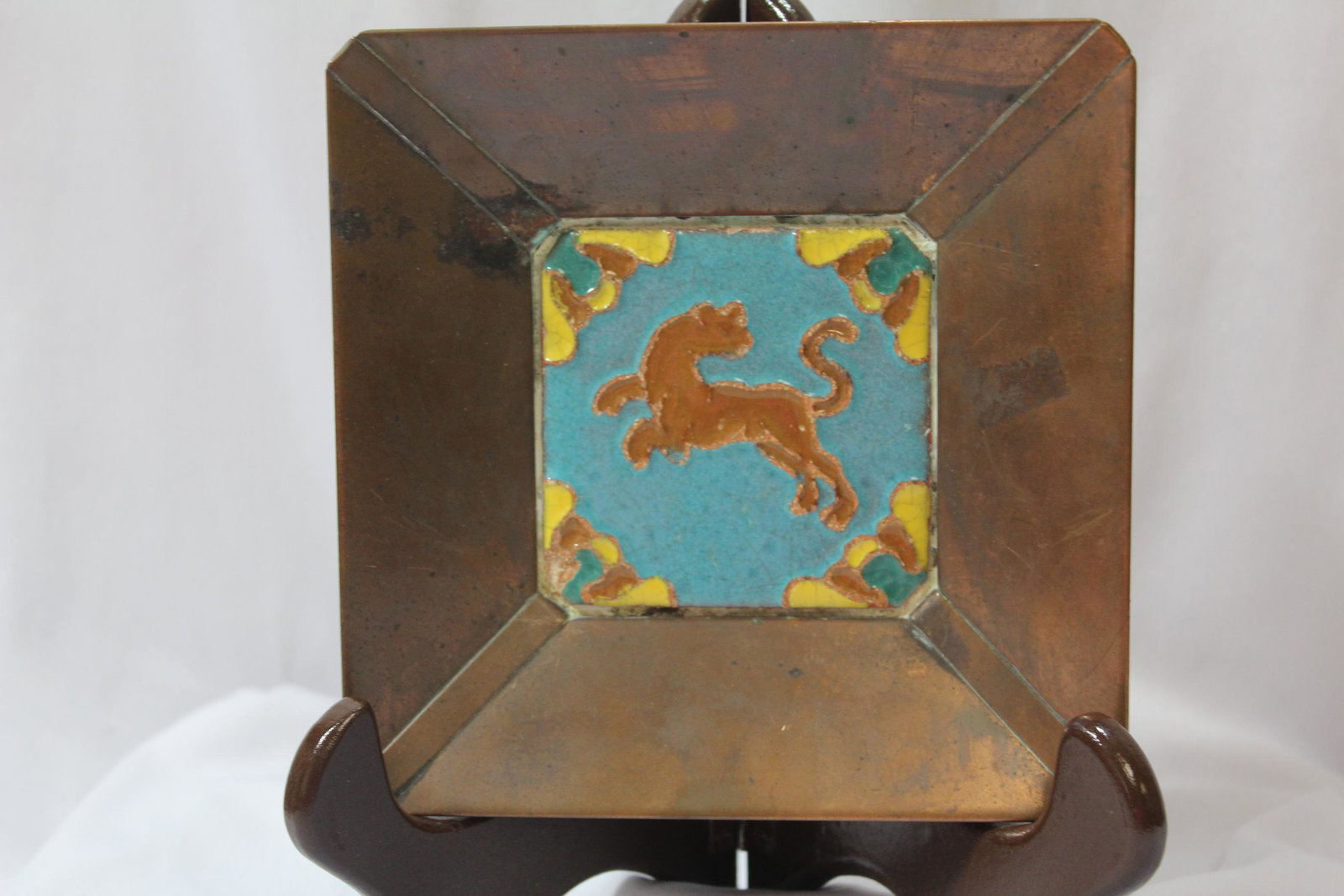Dessert House Copperware: with tile - 6 inches square - mid century modern