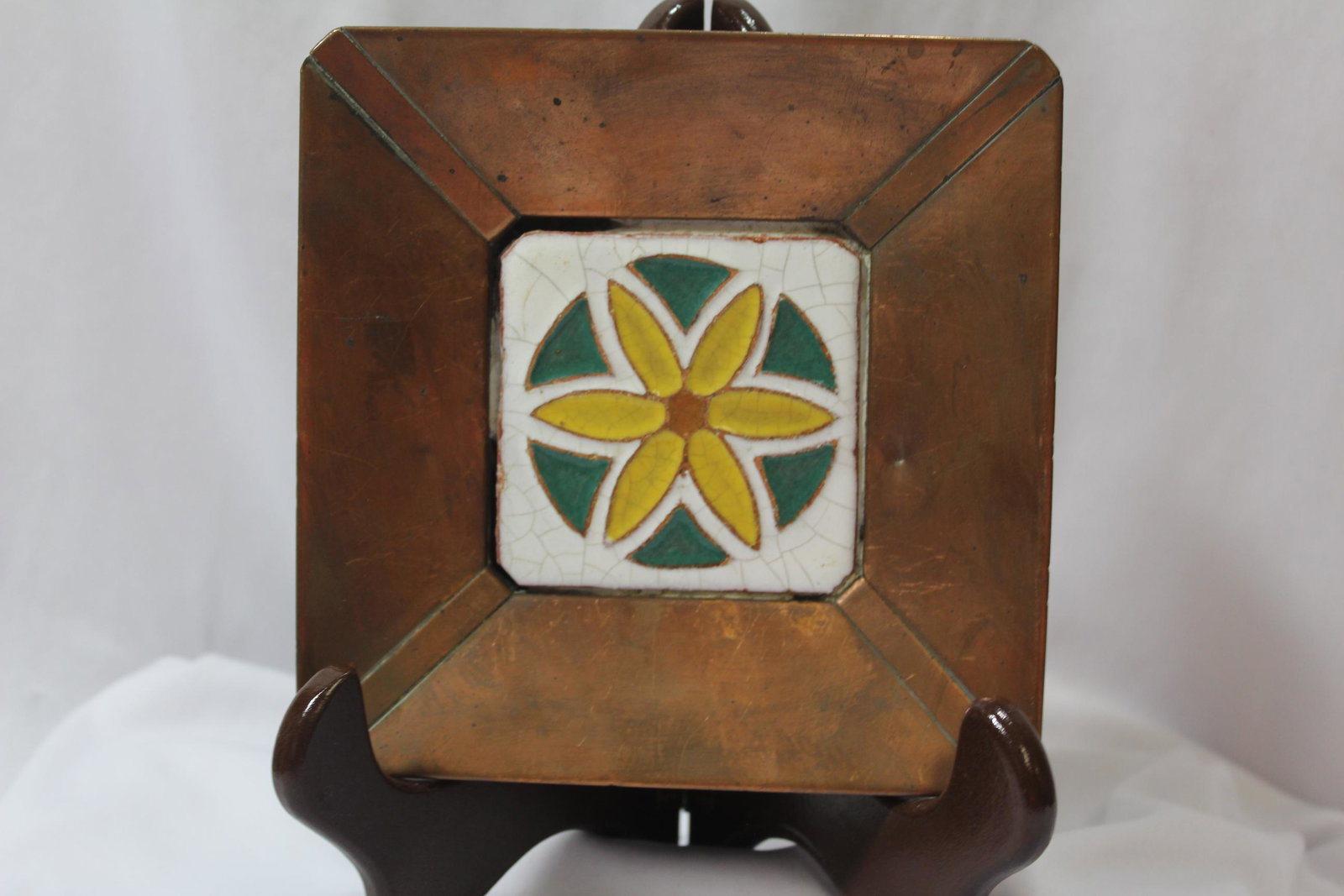 Dessert House Copperware: with tile - 6 inches square - mid century modern