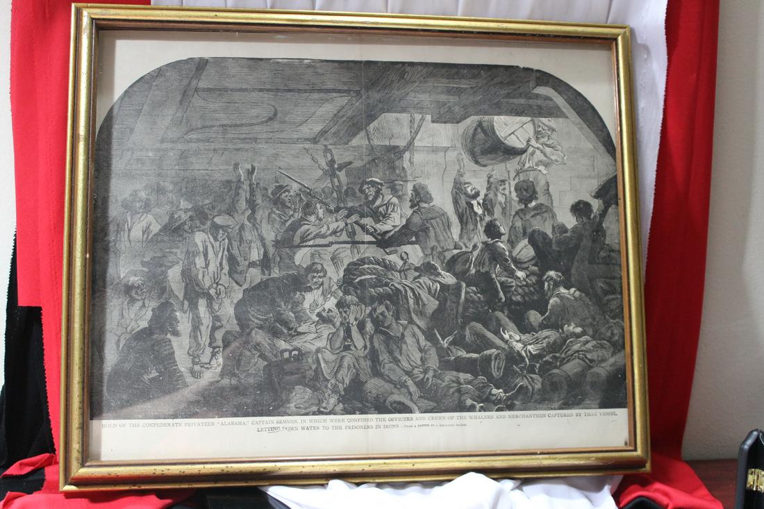 A Framed Print or Sketch: possibly Civil War - 22" x 18"