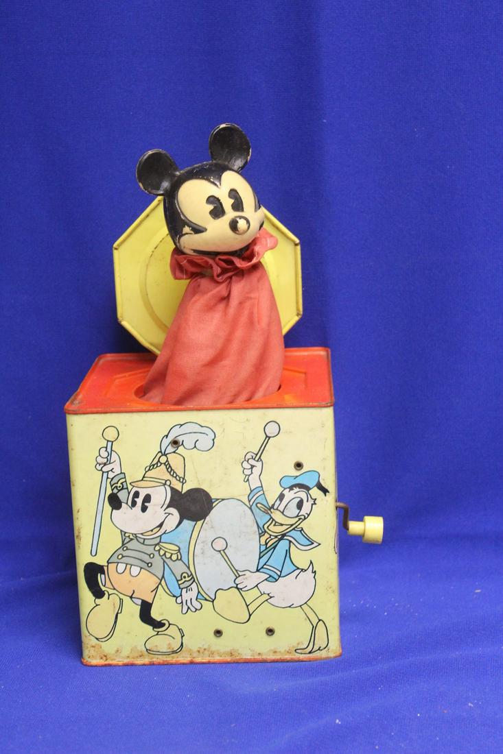 A Carnival Toy Jack in the Box: Disney's Mickey Mouse - 5 1/2" across