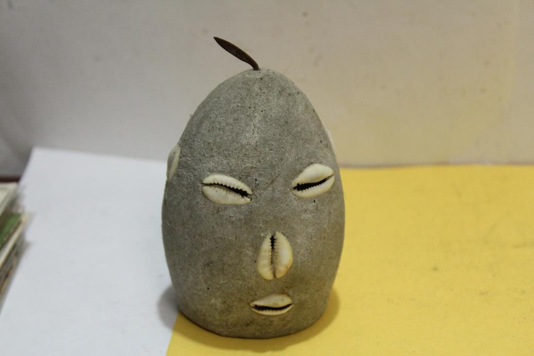 An Art Pottery Shell Pace: with pin on top - 4" tall without the pin/nail