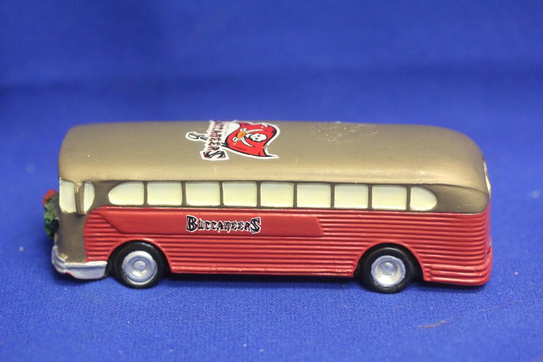 Buccaneers Resin Toy Bus: 4 5/8" long