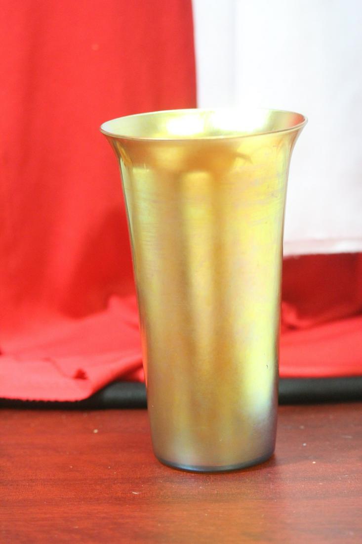 A Signed Steuben Aurene Tumbler: 6 1/8" tall