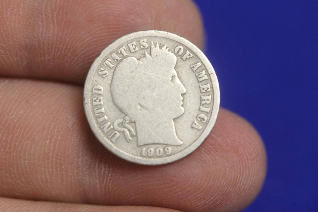 1909 Barber Dime: 90% silver