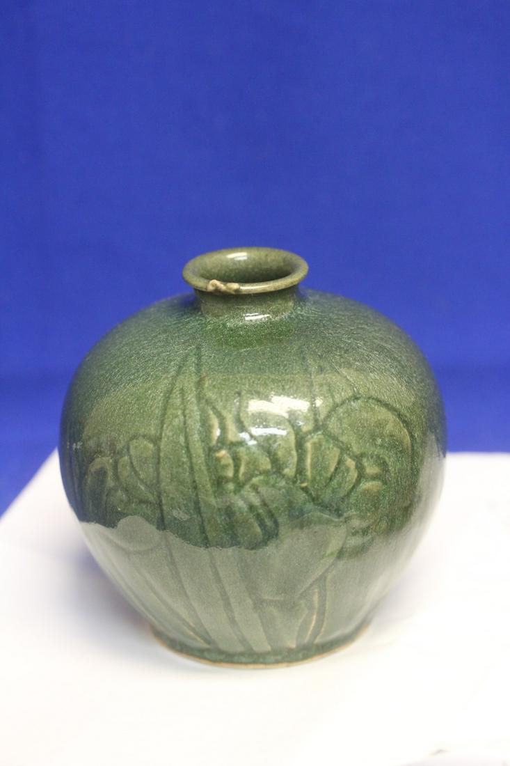 Art Pottery Bottle: vintage - 4 1/4" tall