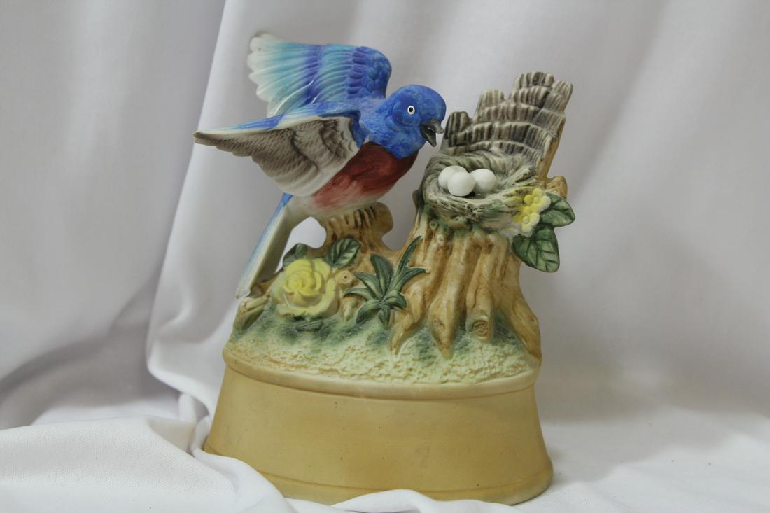 A Blue Jay Music Box: works - 5 1/2" tall