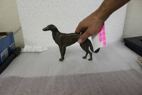 A Solid Bronze Dog: Heavy - approximately 9 1/2" long