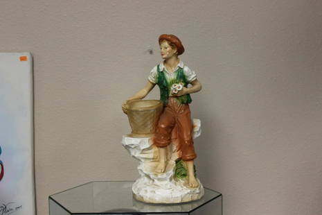 Vintage Chalk Statue - Signed on the Base: Measures at 14 1/8 inches tall