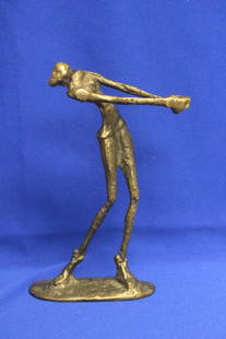 A Bronze Athlete Statue: 8 inches tall