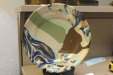 Art pottery charger: 12" in diameter