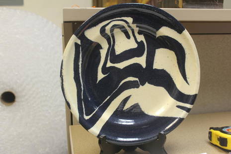 Signed Art Pottery Charger: 12" in diameter