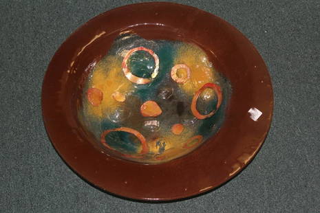 Large Murano Artglass Bowl: 19 1/2" in diameter