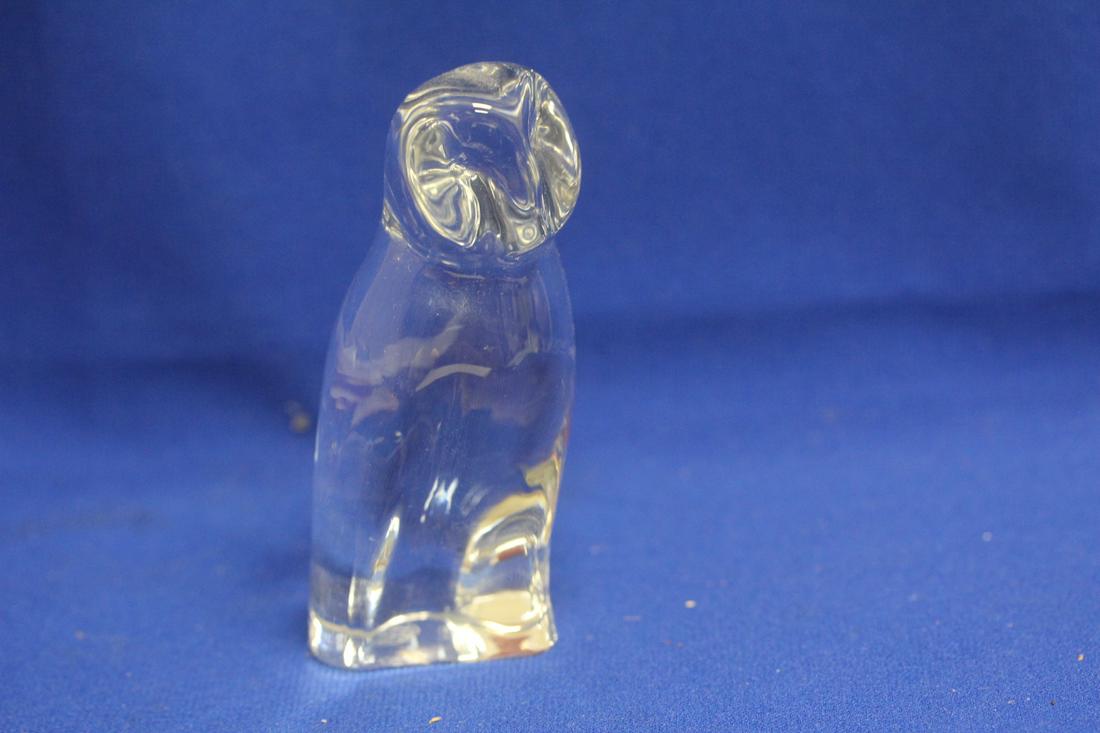 Signed Baccarat Owl: 4 1/2" tall