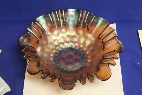 Carnival Glass Bowl: 8 7/8" in diameter