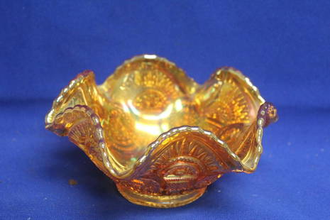 Carnival Glass Candy Dish: 6 1/8" in diameter