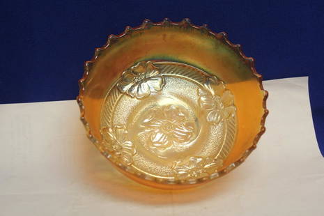 Carnival Glass Bowl: 6" in diameter