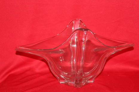 Unusual Clear Glass Bowl: 6" tall