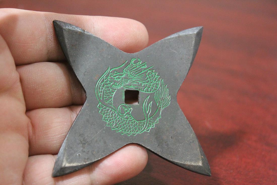 A Japanese Star Knife Or Weapon: 3 1/2" across