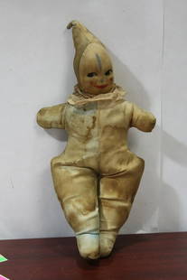 An Antique/Vintage Old Cloth Clown: approximately 14" tall