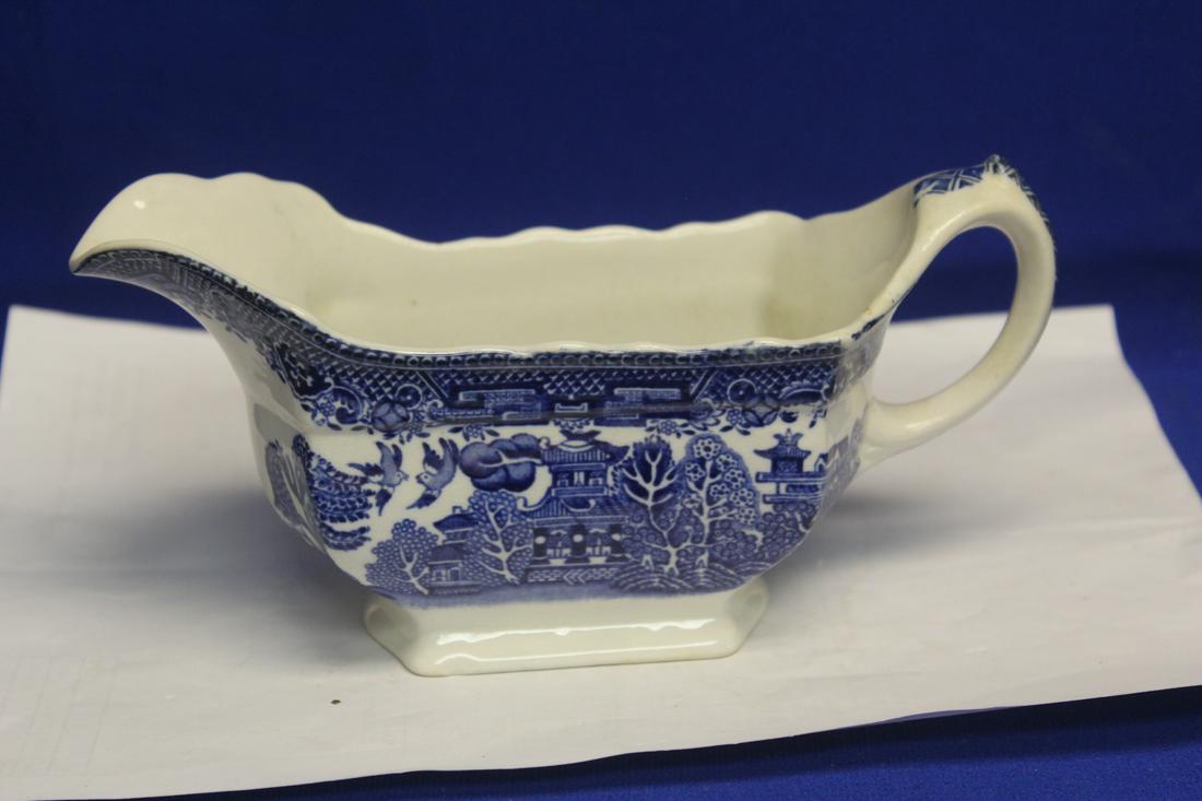 Willow Royal Venton Blue and White Gravy Bowl: 7 3/8" across