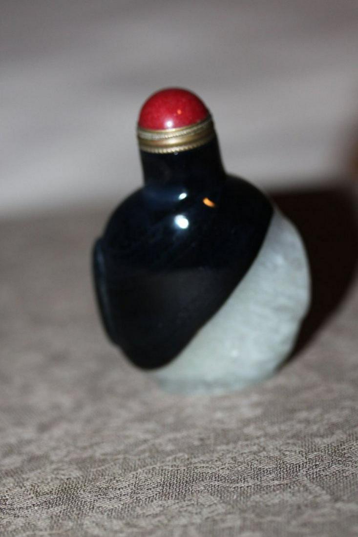 Chinese Quartz Snuff Bottle: 2" tall.