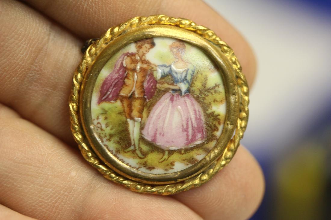 Limoges Porcelain Brooch or Pin: as shown