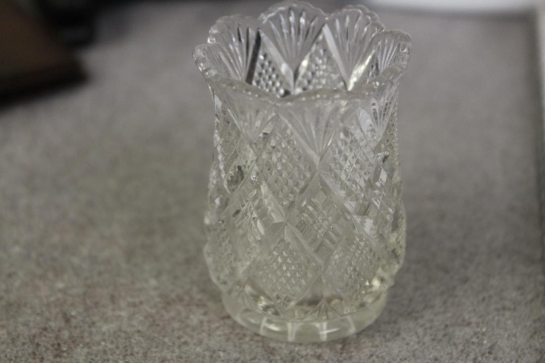 A Press Glass Toothpick Holder: 2 1/2" tall