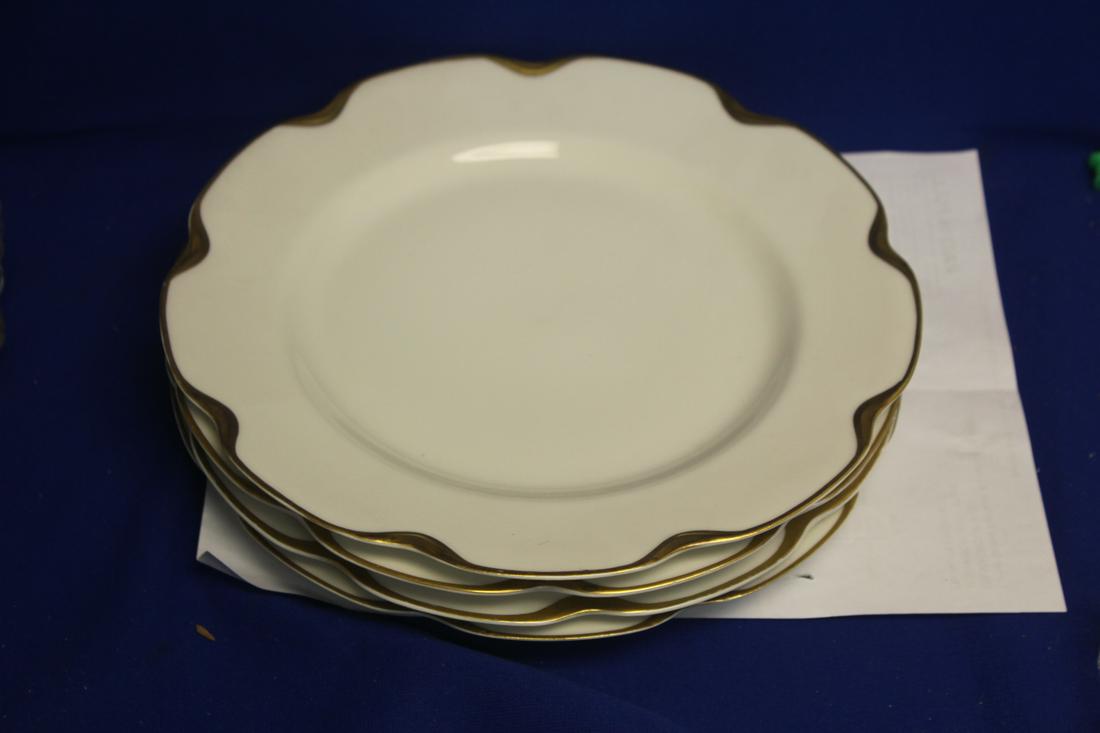 Set of 4 Haviland Limoges Dinner Plates: each= 9 7/8" in diameter